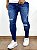 Calça Jeans Masculina Super Skinny Escura Destroyed Premium - Imagem 3