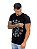 Camiseta Longline Masculina Preta Skull Stars Strass - Imagem 7