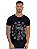 Camiseta Longline Masculina Preta Skull Stars Strass - Imagem 5