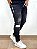 Calça Jeans Masculina Super Skinny Black Estonada Faixa Branca - Imagem 3