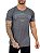 Camiseta Longline Masculina Suede Cinza Logo Corda - Imagem 1