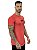 Camiseta Longline Masculina Suede Vermelha Logo Emborrachado - Imagem 3