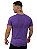 Camiseta Longline Masculina Suede Roxa Logo Emborrachado - Imagem 3