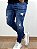 Calça Jeans Masculina Super Skinny Escura Destroyed Leve - Imagem 5