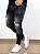 Calça Jeans Masculina Super Skinny Escura Lavada Estampa - Imagem 3