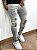 Calça Jeans Masculina Super Skinny Cinza Claro Destroyed Respingo - Imagem 6