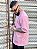 Camiseta Oversized Masculina Rosa Claro Escritas Laterais - Imagem 3