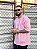 Camiseta Oversized Masculina Rosa Claro Escritas Laterais - Imagem 2