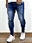 Calça Jeans Masculina Super Skinny Escura Destroyed You Can Do - Imagem 3