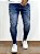 Calça Jeans Masculina Super Skinny Escura Destroyed You Can Do - Imagem 1