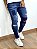 Calça Jeans Masculina Super Skinn escura Forro Vermelho - Imagem 4
