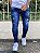 Calça Jeans Masculina Super Skinny Escura Destroyed Especial - Imagem 1