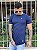 Camiseta Longline Masculina Azul Marinho Leão Frontal Estampa Costas # - Imagem 1