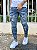 Calça Jeans Masculina Super Skinny Escura Destroyed Manchas Exclusiva - Imagem 2