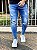 Calça Jeans Masculina Super Skinny Escura Destroyed Com Forro - Imagem 1