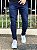 Calça Jeans Masculina Super Skinny Escura Puídos Leve Básica % - Imagem 1