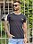 Camiseta Longline Masculina Chumbo Recorte Preto New York Minimal # - Imagem 1