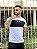 Camiseta Longline Masculina Branca Recorte Preto USA - Imagem 2