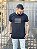 Camiseta Longline Masculina Preta Box Listas Brand Emborrachada - Imagem 3