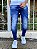 Calça Jeans Masculina Super Skinny Escura Destroyed Leve Detalhe Tinta - Imagem 1