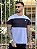 Camiseta Longline  Masculina Recorte Preto com Cinza # - Imagem 1