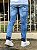 Calça Jeans Masculina Super Skinny Média Com Puídos V2 - Imagem 5
