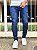 Calça Jeans Masculina Super Skinny Escura Puídos Premium V2 - Imagem 1
