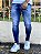 Calça Jeans Masculina Super Skinny Escura Básica Sem Rasgo Details - Imagem 2