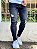 Calça Jeans MAsculina Super SKinny  Black Lavada Rasgos Leves - Imagem 4