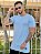 Camiseta Longline Masculina Azul Claro Inicial Frente - Imagem 2