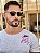 Camiseta Longline Masculina Cinza Urso Rosa # - Imagem 4