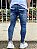 Calça Jeans Masculina Super Skinny Escura Puídos - Imagem 4