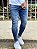Calça Jeans Masculina Super Skinny Escura Puídos - Imagem 3