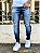 Calça Jeans Masculina Super Skinny Escura Destroyed Details - Imagem 2