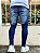 Calça Jeans Masculina Super Skinny Escura Com Forro - Imagem 4