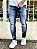 Calça Jeans Masculina Super Skinny Escura Com Forro - Imagem 2