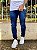 Calça Jeans Masculina Super Skinny Escura Puídos Leves ¬ - Imagem 2
