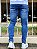 Calça Jeans Masculina Skinny Sem rasgo azul médio Mallorca ¬ - Imagem 3