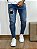 Calça Jeans Masculina Super Skinny Sem Rasgo Respingo Patch Bear - Imagem 1