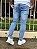 Calça Jeans Masculina Skinny Clara Com Puidos Leves V3 ¬ - Imagem 4