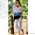 Blusa Summer decote V - Branca e Azul - Imagem 2