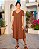 Vestido Jeri Café 100% Algodão - Imagem 1