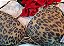 Conjunto animal print  com bojo e calcinha pala drapê fio dental aimê lingerie - Imagem 1