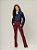 Calça Bootcut Bordô Sarja com Elastano - BlackJeans - 25114 - Imagem 4