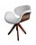 Cadeira tulipa com fórmica Cor Tabaco  e base (pés) de madeira giratória. Modelo LV90BMFT. Lv Estofados - Imagem 4