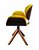 Cadeira tulipa com fórmica Cor Tabaco  e base (pés) de madeira giratória. Modelo LV90BMFT. Lv Estofados - Imagem 7