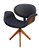 Cadeira tulipa com fórmica Cor Tabaco  e base (pés) de madeira giratória. Modelo LV90BMFT. Lv Estofados - Imagem 3