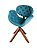 Cadeira Tulipa em capitonê com base de madeira giratória. Várias opções de cores. Lv Estofados. - Imagem 4