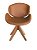 Cadeira Home Office revestida em couro NATURAL (100%) e detalhes em madeira ( cor Freijó). Modelo LV40BMMFCOUNAT com base em madeira maciça e Giratória. Lv Estofados - Imagem 3