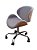 Cadeira Home Office revestida em tecido veludo ou material sintético, e madeira em verniz (cor IMBÚIA) modelo LV40BECMI com base estrela cromada rodízios anti-risco e regulagem de altura. Lv Estofados - Imagem 1